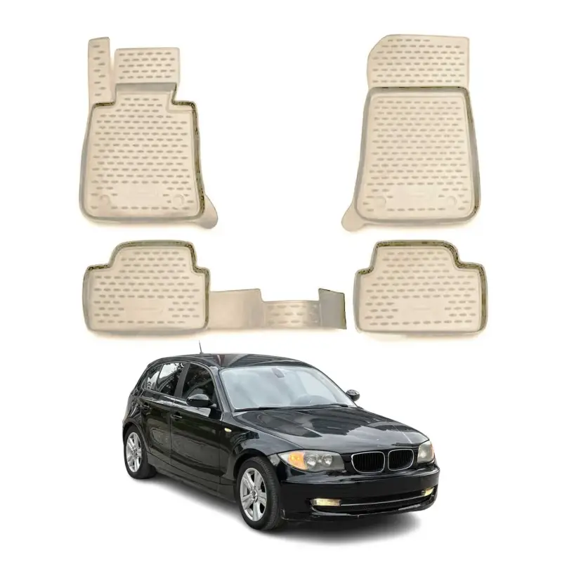OMAC Gummimatten Fußmatten für BMW 1er E87 2004-2013 TPE Automatten Beige 4x Finale Aktion