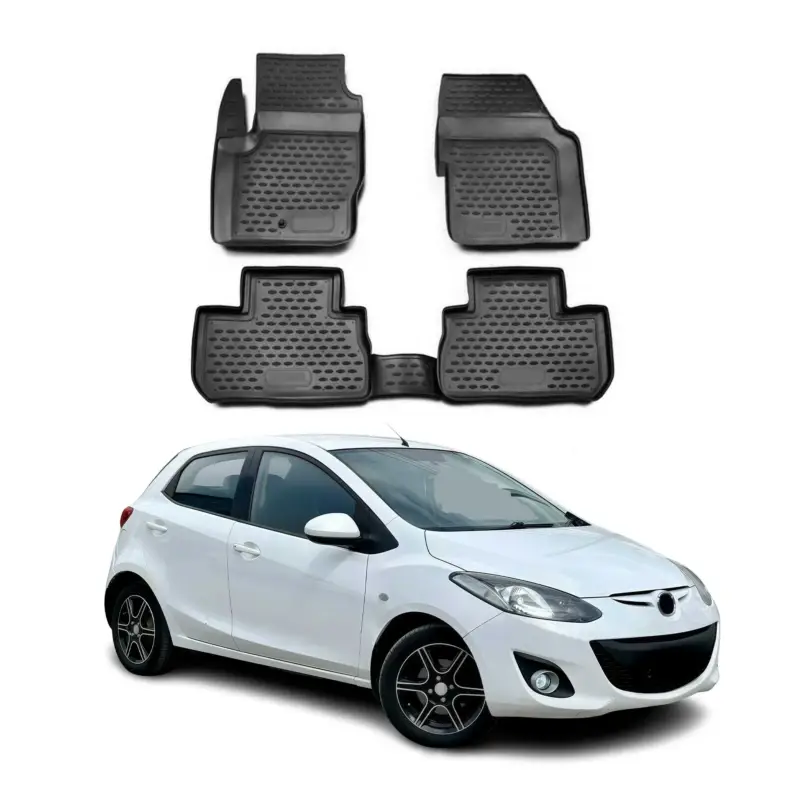 OMAC Gummimatten Fußmatten für Mazda 2007-2015 TPE Automatten Schwarz 4tlg Sale