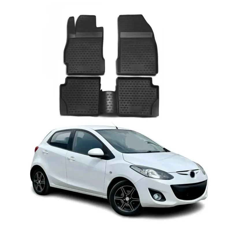 Markenware OMAC Gummimatten Fußmatten für Mazda 2007-2015 TPE Automatten Schwarz 4x