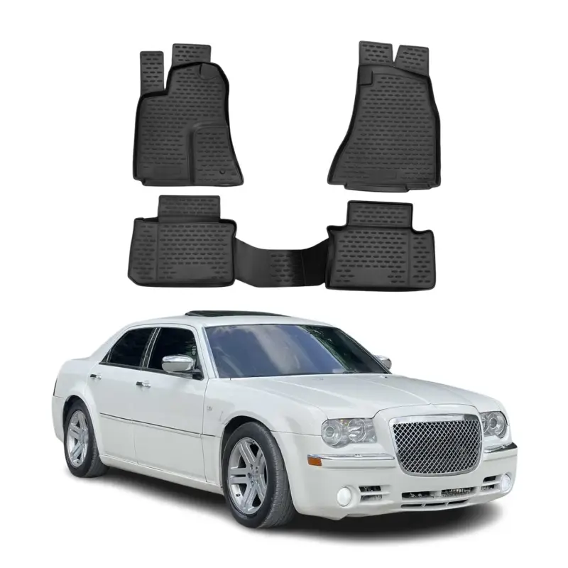 Heißes Angebot OMAC Gummimatten Fußmatten für Chrysler 300C 2004-2012 TPE Automatten Schwarz 4x