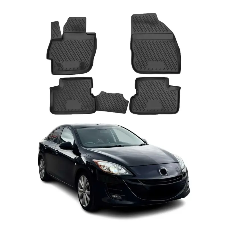 Must-Have OMAC Gummimatten Fußmatten für Mazda 3 2009-2013 TPE Automatten Schwarz 4x