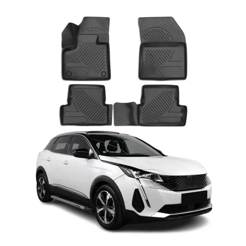 OMAC Gummimatten Fußmatten für Peugeot 3008 2016-2024 TPE Automatten Schwarz 4x Top-Seller
