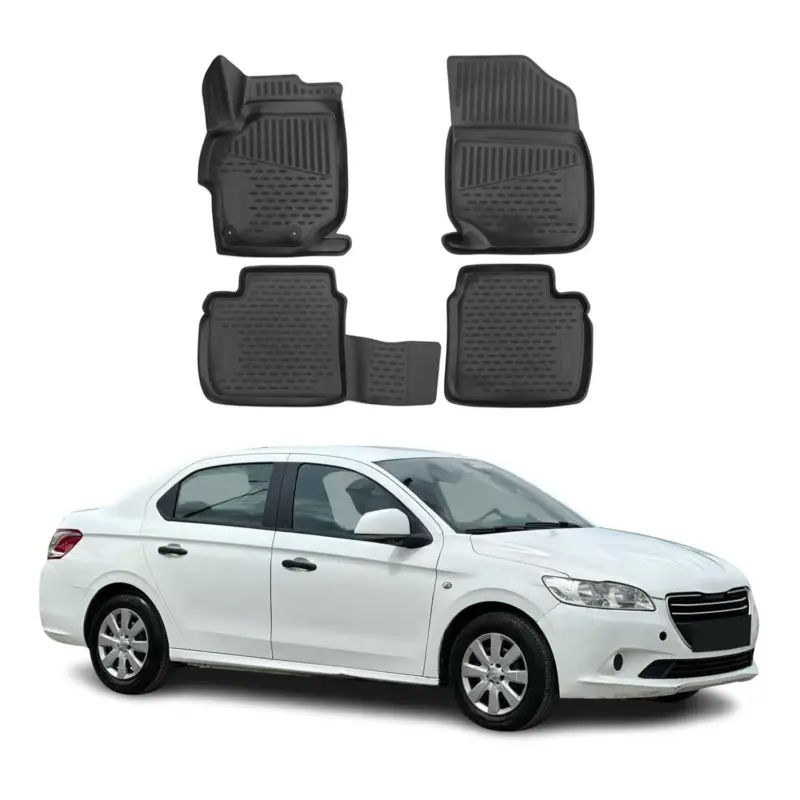 Neu OMAC Gummimatten Fußmatten für Peugeot 301 2012-2021 TPE Automatten Schwarz 4x