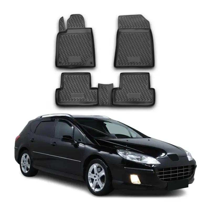 OMAC Gummimatten Fußmatten für Peugeot 407 Limo Kombi 2004-2011 TPE Schwarz 4x Beliebt