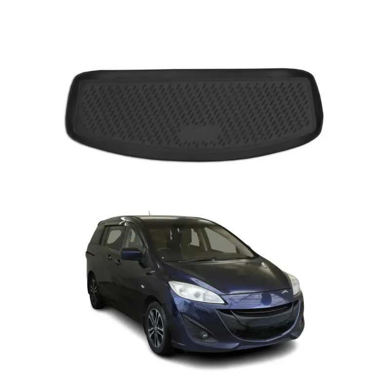 Sonderaktion Kofferraummatte Kofferraumwanne für Mazda 5 Kurzer 2010-2021 Gummi TPE Schwarz