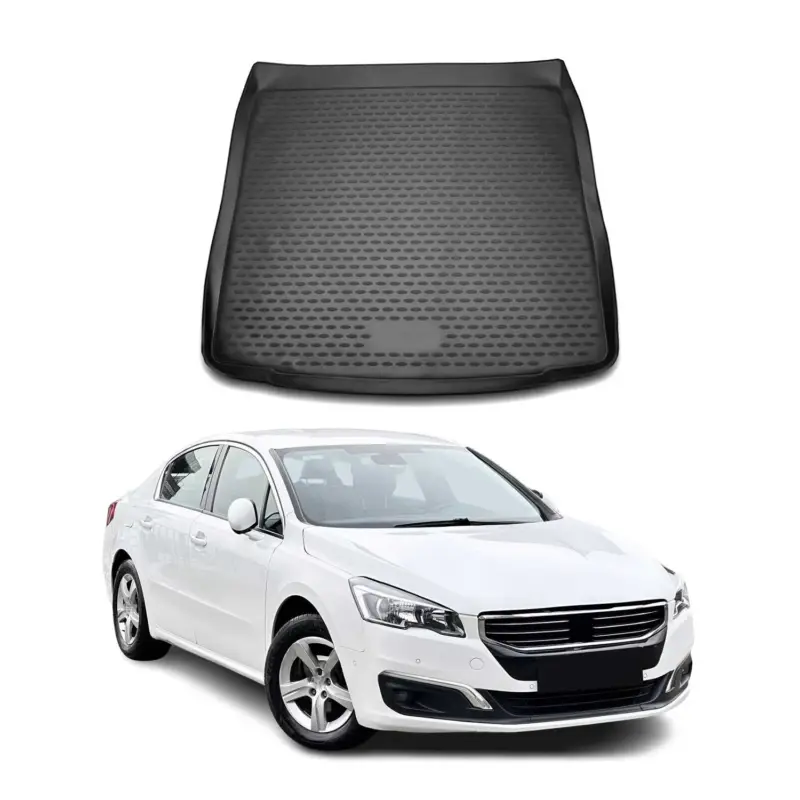Neuheit Kofferraummatte Kofferraumwanne für Peugeot 508 SW 2010-2019 Gummi TPE Schwarz