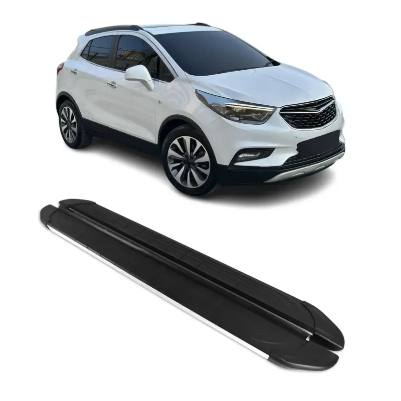 Online Kaufen Trittbretter Seitenschweller für Opel Mokka 2012-2019 Aluminium Schwarz Silber