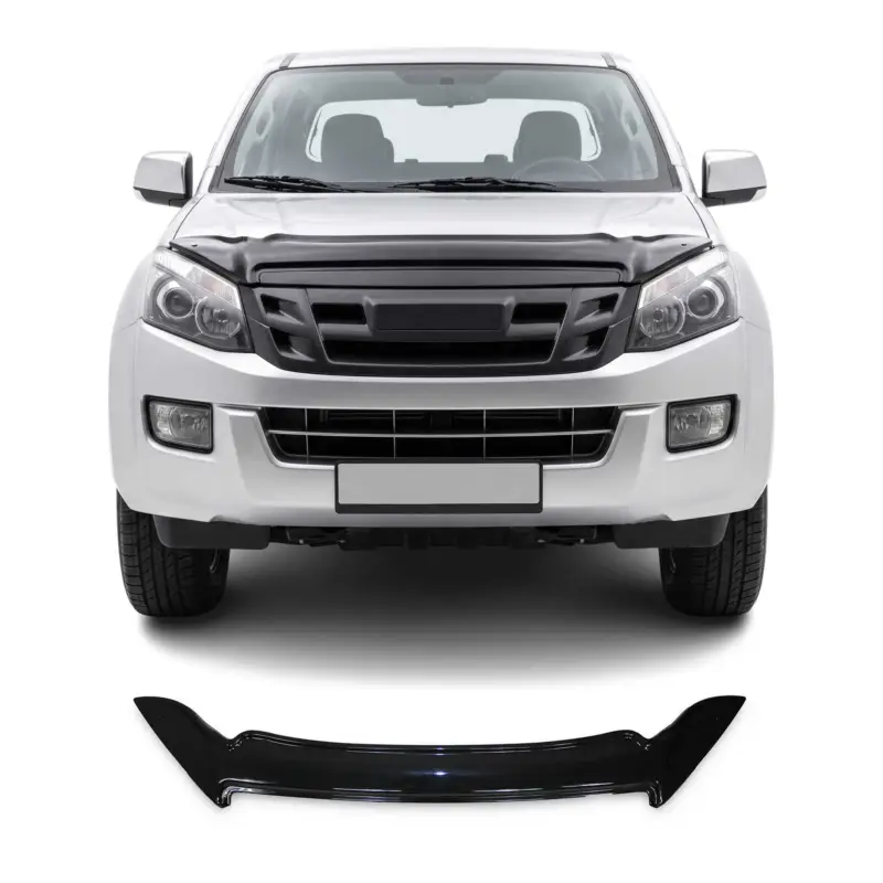 Motorhaube Deflektor Steinschlagschutz für Isuzu D-Max II 2012-2019 Schwarz Expressversand