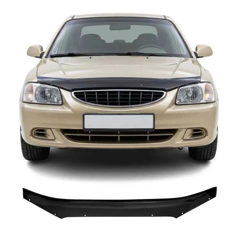 Motorhaube Deflektor Insektenschutz für Hyundai Accent 2000-2012 Dunkel Geprüft