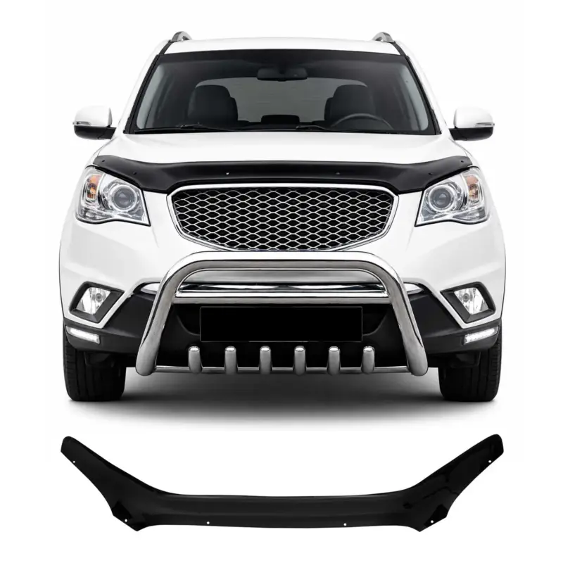 Schneller Versand Motorhaube Deflektor Insektenschutz für Ssangyong Actyon 2010-2013 Dunkel