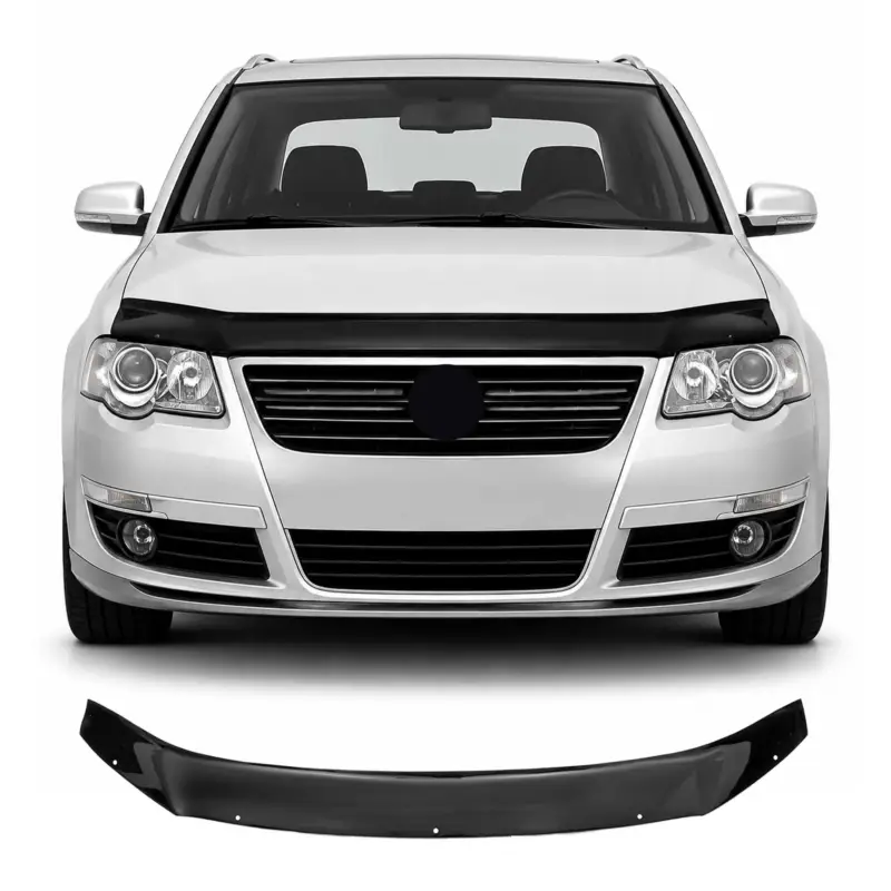 Motorhaube Deflektor Steinschlagschutz für Vw Passat B6 2005-2010 Schwarz Echt