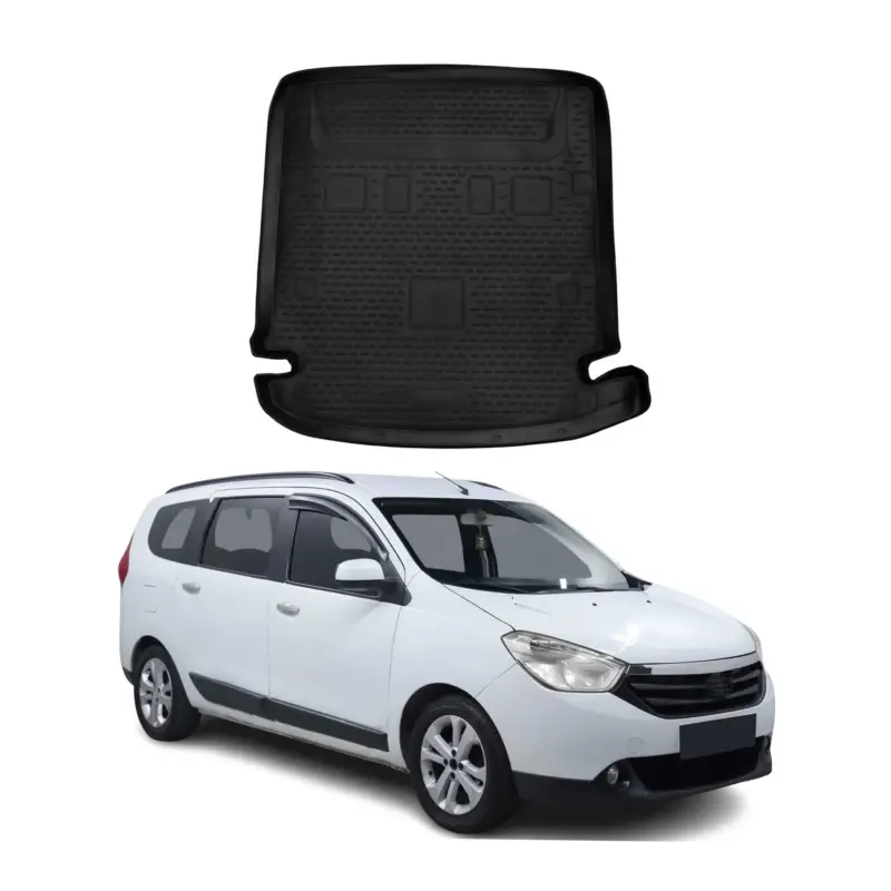 Jetzt Bestellen Kofferraummatte Kofferraumwanne für Dacia Lodgy 2012-2024 Gummi TPE Schwarz