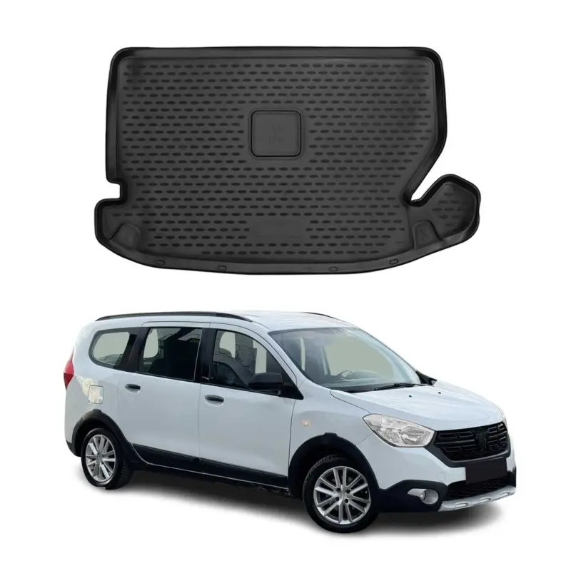 Zertifiziert Kofferraummatte Kofferraumwanne für Dacia Lodgy Stepway 2017-2024 7 sitze Gummi
