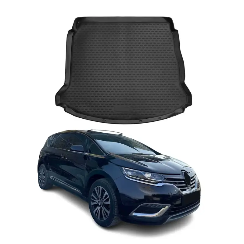 Kofferraummatte Kofferraumwanne für Renault Espace 2015-2020 Gummi TPE Schwarz Sonderaktion