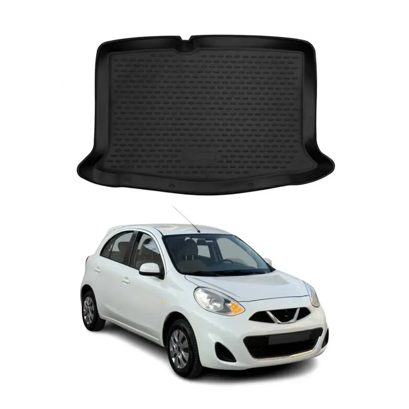 Online Kaufen Kofferraummatte Kofferraumwanne für Nissan Micra 2017-2021 Gummi TPE Schwarz