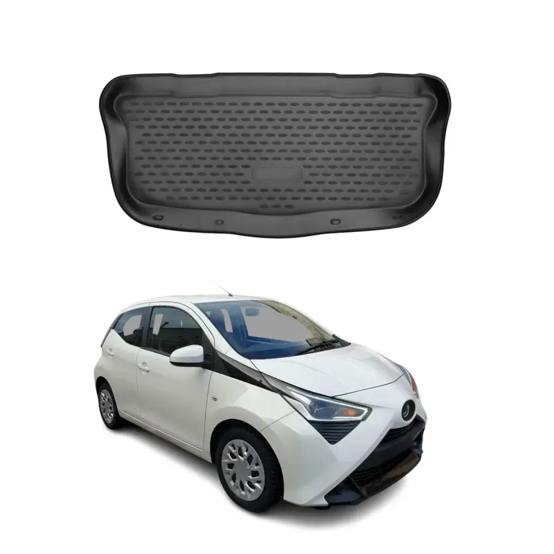 Knallerangebot Kofferraummatte Kofferraumwanne für Toyota Aygo 2014-2022 Gummi TPE Schwarz