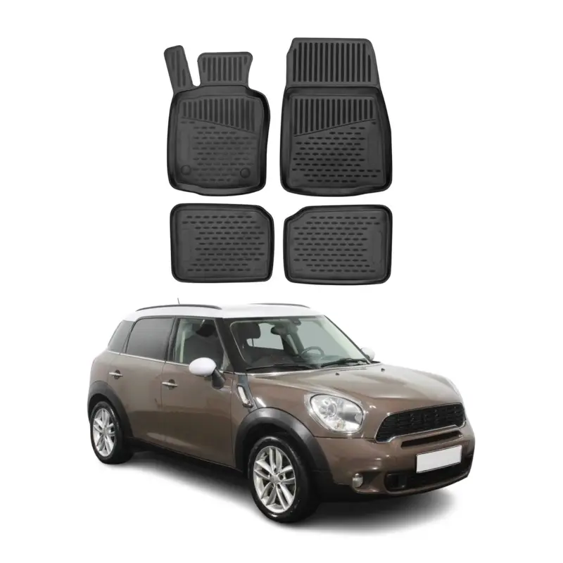 Billig OMAC Gummimatten Fußmatten für Mini Countryman R60 2010-2016 TPE Schwarz 4x