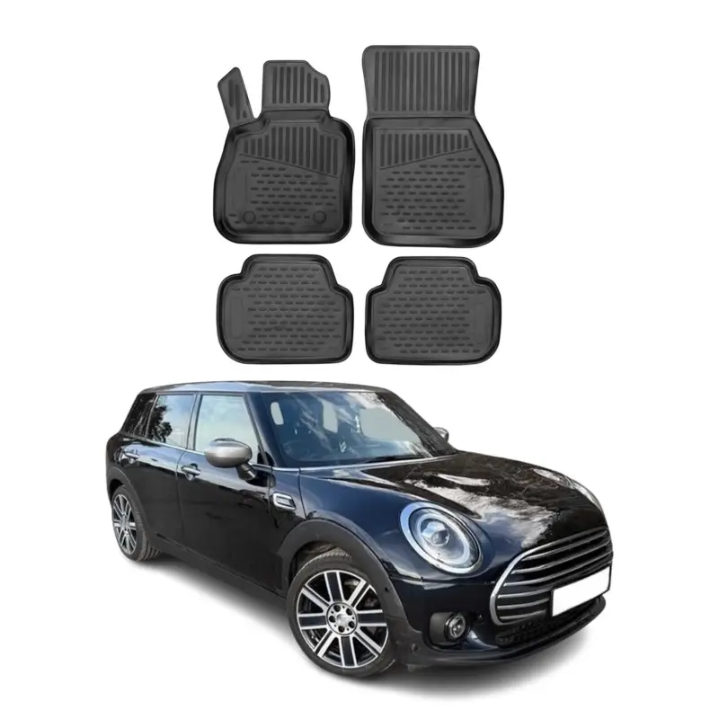 OMAC Gummimatten Fußmatten für Mini Clubman F54 2014-2024 TPE Matten Schwarz 4x Solange Der Vorrat Reicht
