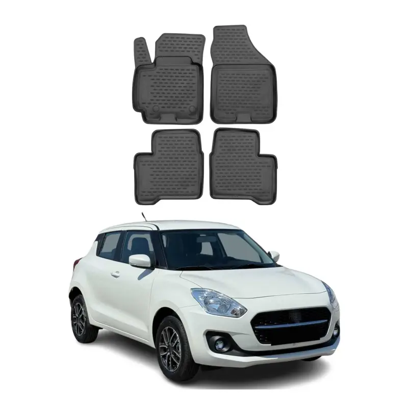 Top-Seller OMAC Gummimatten Fußmatten für Suzuki Swift 2017-2023 TPE Automatten Schwarz 4x