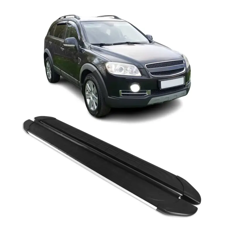Nur Für Kurze Zeit Trittbretter Seitenbretter für Chevrolet Captiva C100 C180 2006-2017 Schwarz Alu