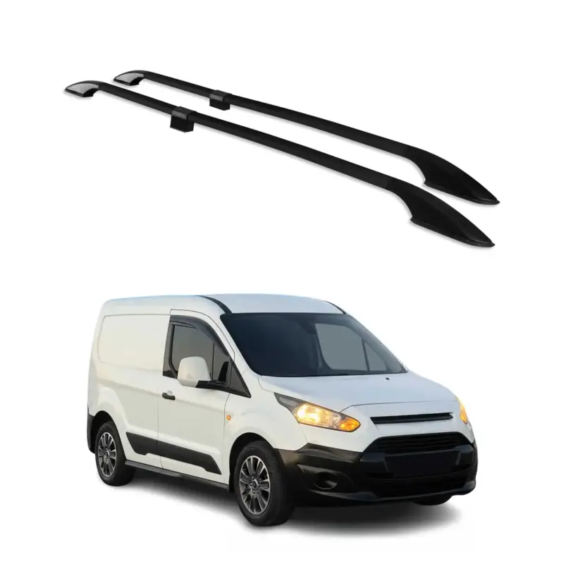 Wochenendangebot Dachreling Dachgepäckträger für Ford Connect 2014-2021 Kurzer L1 Alu Schwarz