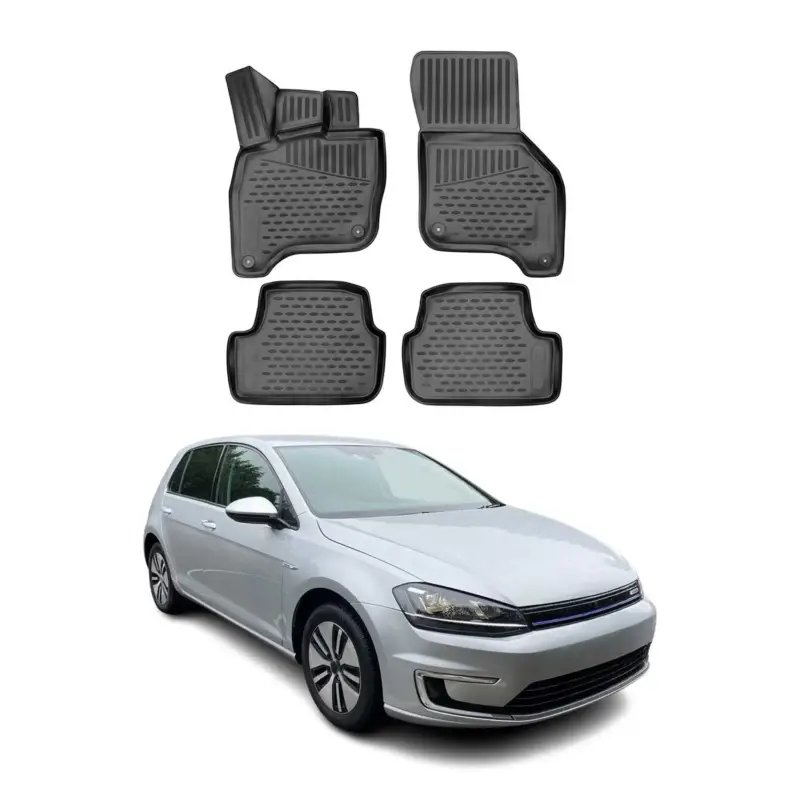 Jetzt Kaufen OMAC Gummimatten Fußmatten für VW e-Golf 2014-2020 TPE Automatten Schwarz 4x