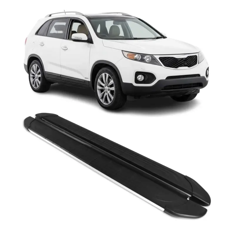 Aktuell Trittbretter Seitenschweller für Kia Sorento 2 XM 2009-2013 Alu Schwarz Grau