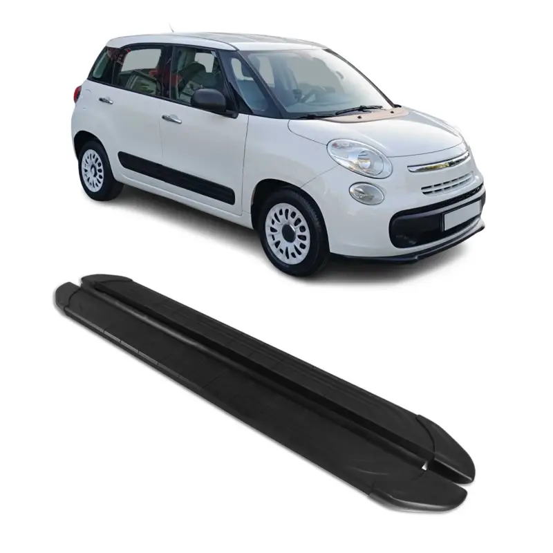 Aktuell Trittbretter Seitenschweller für Fiat 500L 2012-2024 Aluminium Schwarz 2tlg
