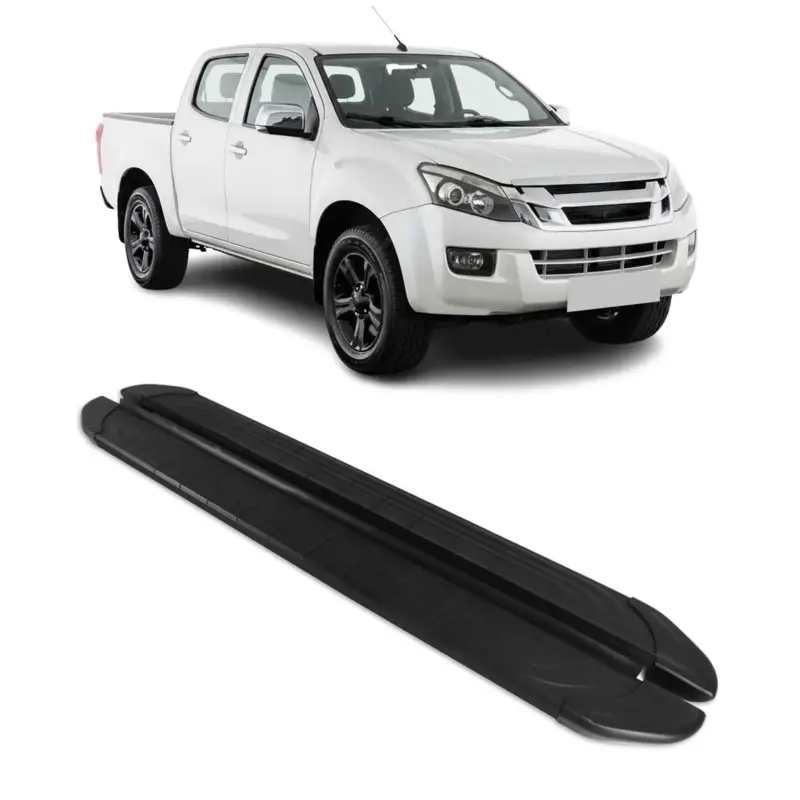 Trittbretter Seitenschweller für Isuzu D-Max DoubleCab 2012-2019 Alu Schwarz 2x Garantierte Lieferung