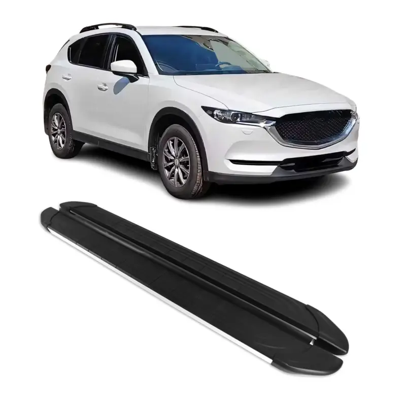 Zertifiziert Trittbretter Seitenschweller für Mazda CX-5 2017-2025 Aluminium Schwarz Silber