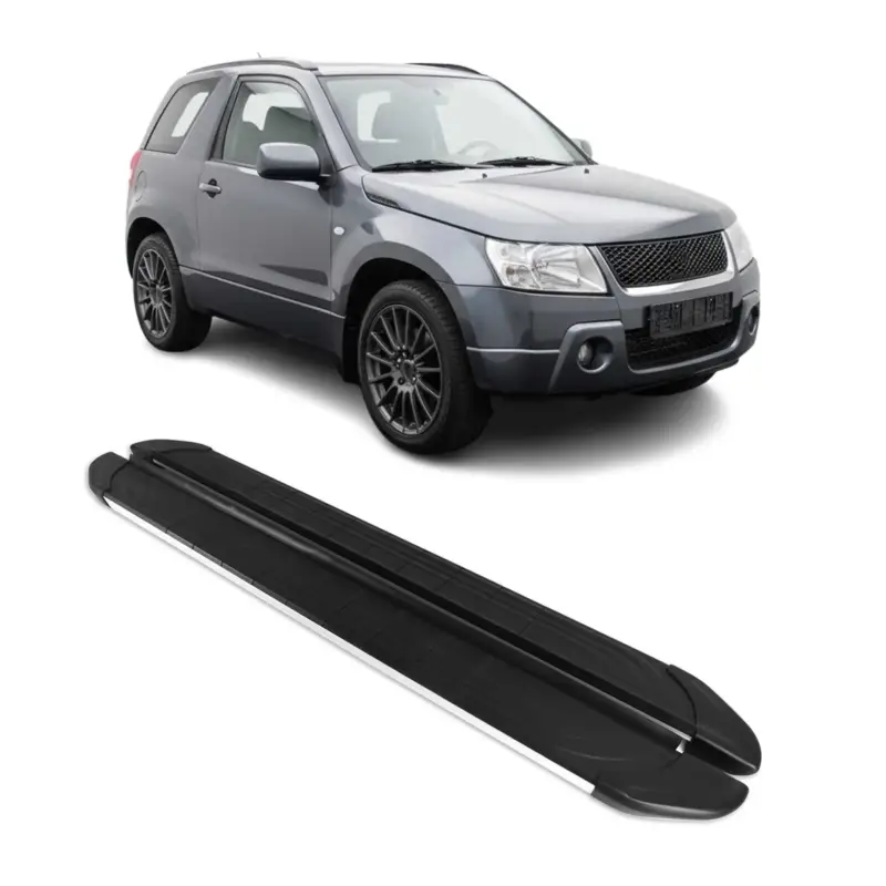 Saisonangebot Trittbretter Seitenschweller für Suzuki Grand Vitara 2006-2015 Alu Schwarz Grau