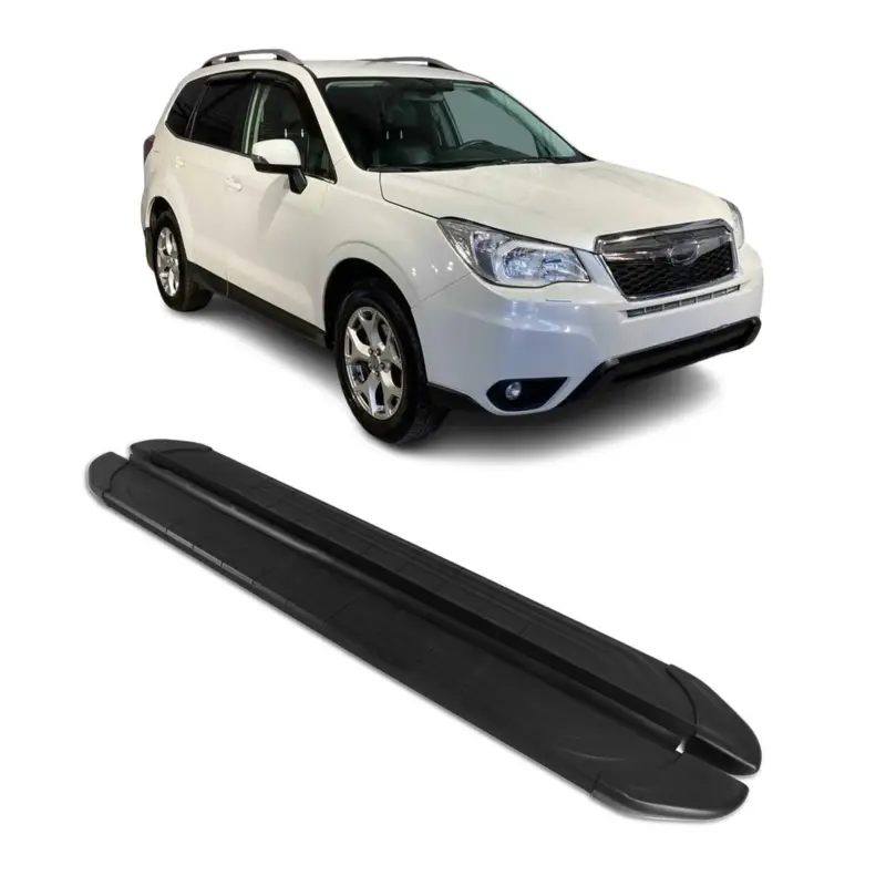 Zertifiziert Trittbretter Seitenschweller für Subaru Forester IV 2013-18 Aluminium Schwarz 2x