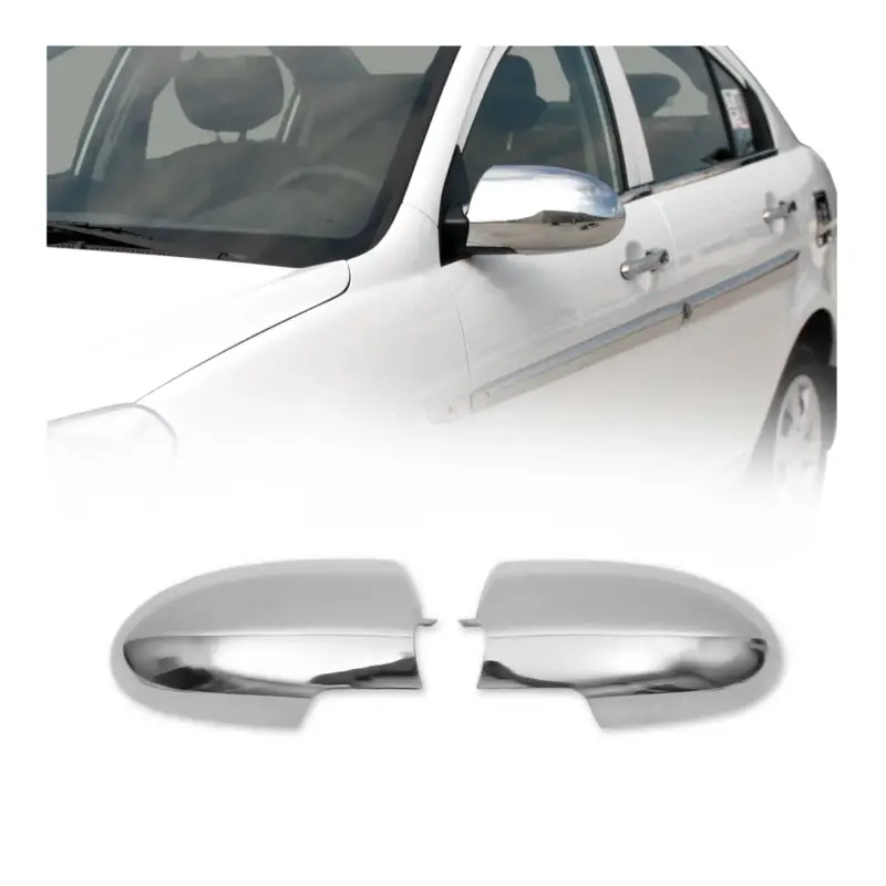 Zertifiziert Spiegelkappen Spiegelabdeckung für Hyundai Accent mk3 2005-2010 Chrom ABS B-Ware
