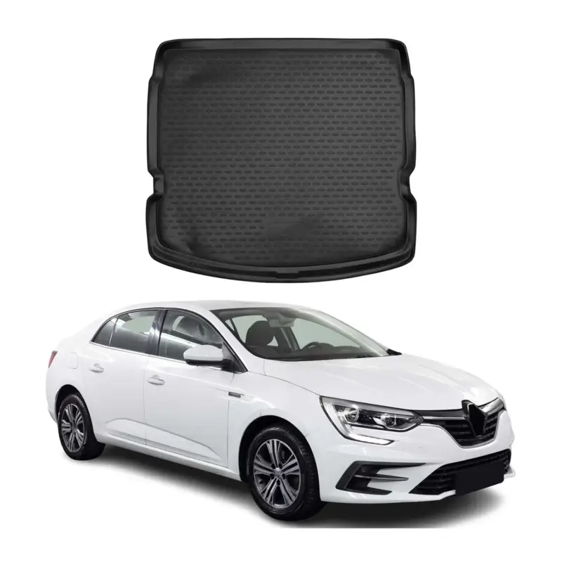 Heißes Angebot Kofferraummatte Kofferraumwanne für Renault Megane 2016-2020 Gummi TPE Schwarz