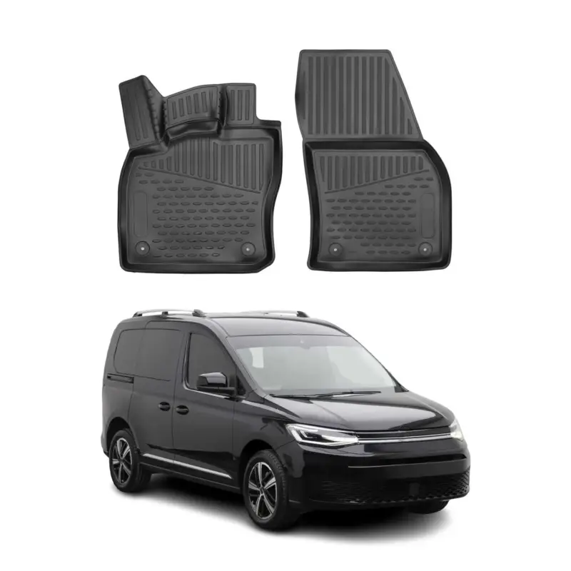 OMAC Gummimatten Fußmatten für VW Caddy 2020-2026 TPE Automatten Schwarz 2x Neuheit