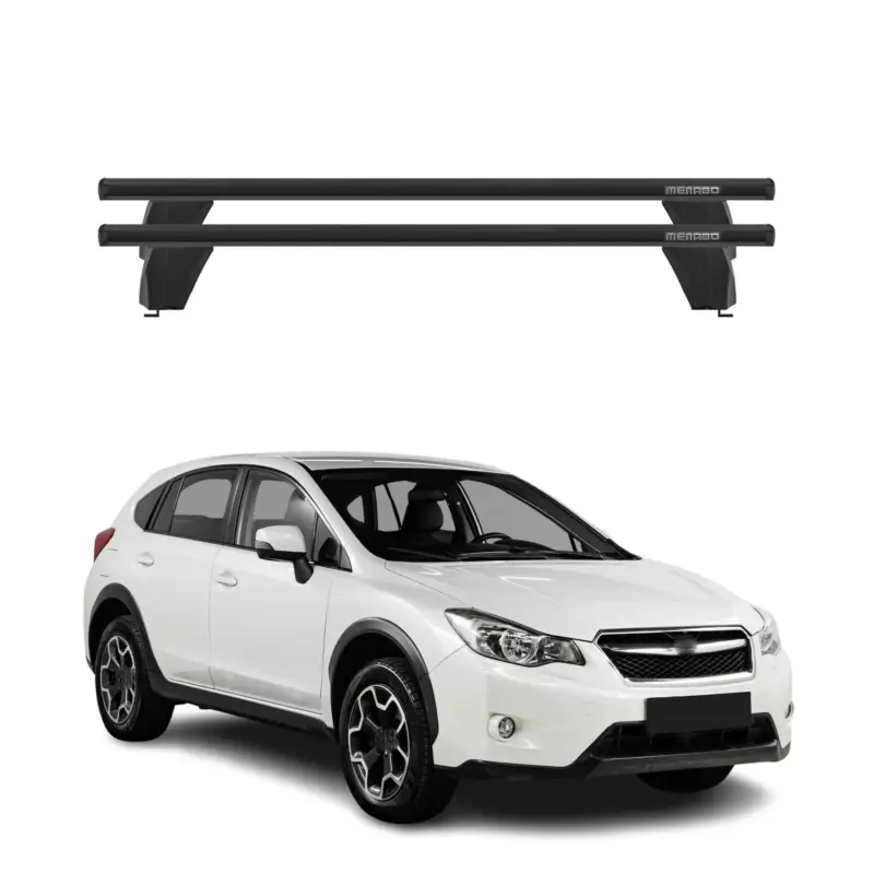 Menabo Dachträger Grundtäger für Subaru XV mk1 2012-2017 75kg Alu Schwarz 2 tlg Ausverkauf