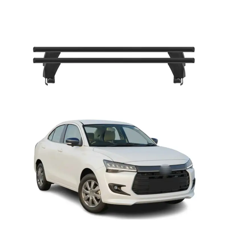 Saisonangebot Menabo Dachträger Grundtäger für Suzuki Dzire 2017-2021 50kg Alu Schwarz 2 tlg
