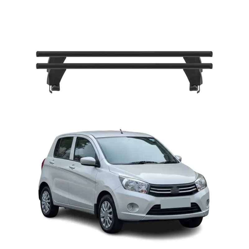 Menabo Dachträger Grundtäger für Suzuki Celerio 2014-2021 50kg Alu Schwarz 2 tlg Neu Im Sortiment
