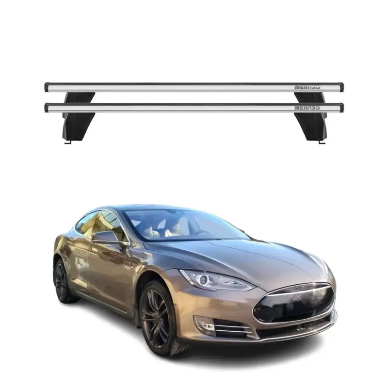 Schnäppchen Menabo Dachträger Grundtäger für Tesla Model S 2013-2016 75kg Alu Silber 2 tlg