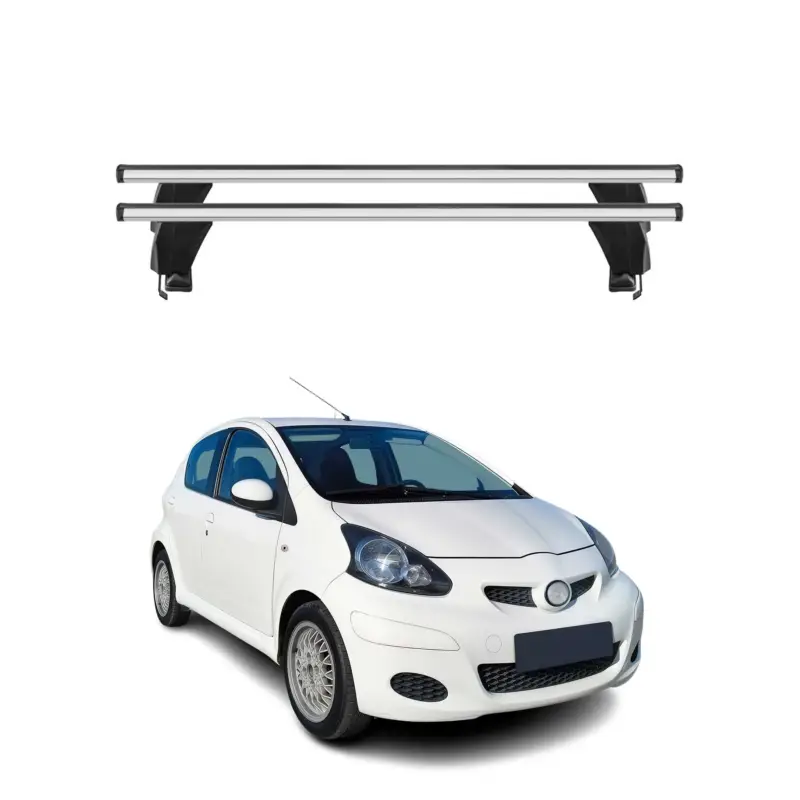 Menabo Dachträger Grundtäger für Toyota Aygo 2005-2014 50kg Alu Silber 2 tlg Highlight