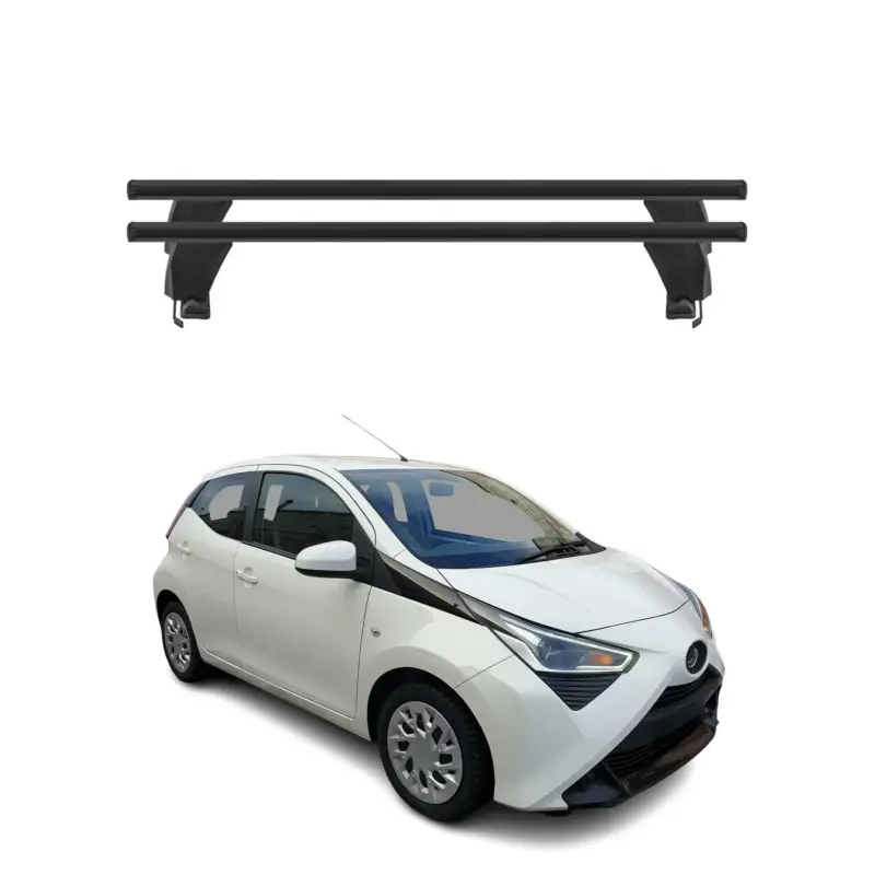 Menabo Dachträger Grundtäger für Toyota Aygo 2014-2022 50kg Alu Schwarz 2 tlg Preisreduziert
