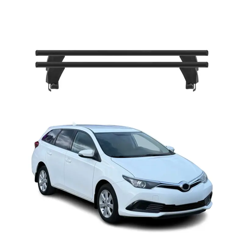 Bestpreis Menabo Dachträger für Toyota Auris mk2 Kombi 2012-2018 50kg Alu Schwarz 2x