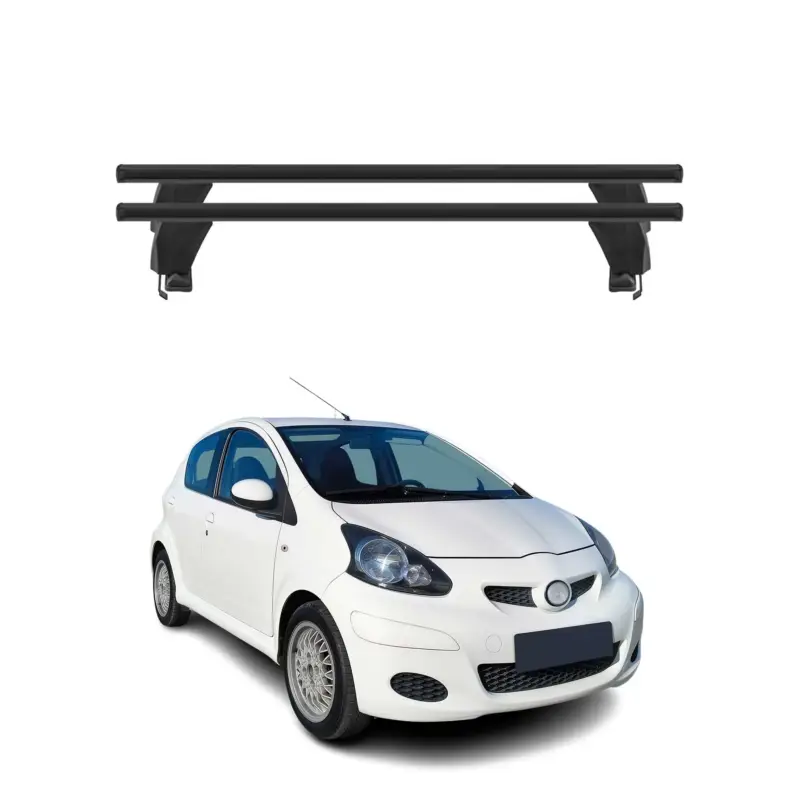 Schnäppchen Menabo Dachträger Grundtäger für Toyota Aygo 2005-2014 50kg Alu Schwarz 2 tlg