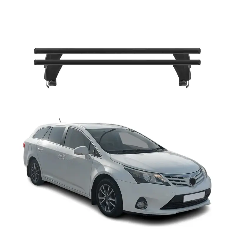 Menabo Dachträger für Toyota Avensis mk3 2008-2012 Pre-FL 50kg Alu Schwarz 2x Nur Für Kurze Zeit