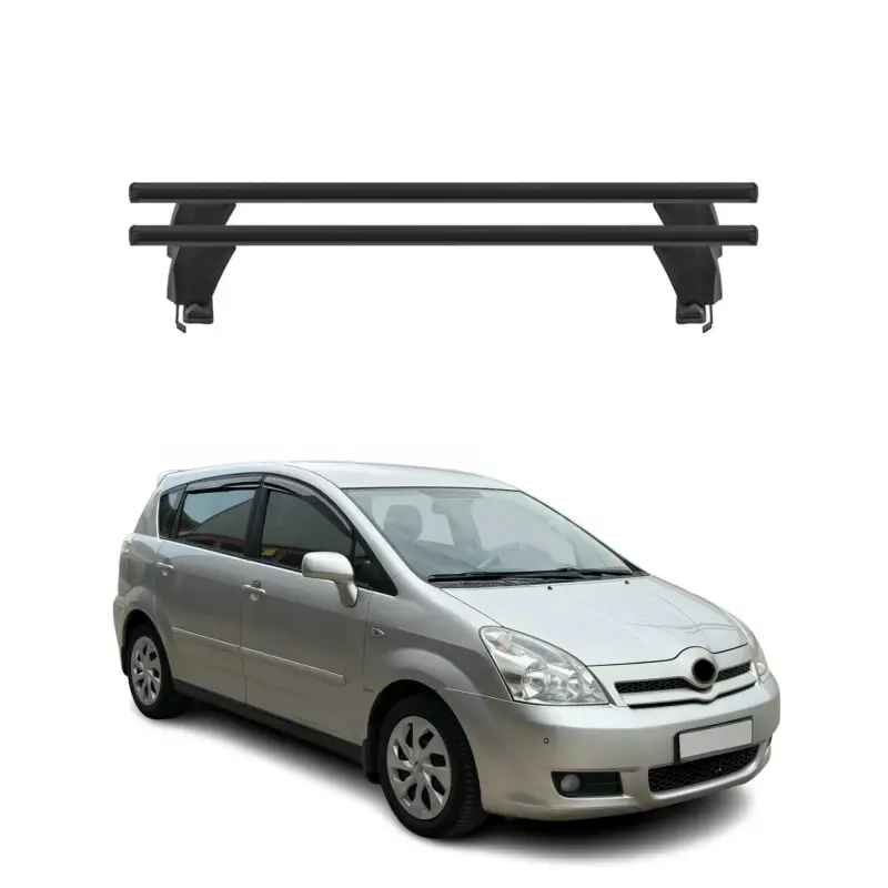 Menabo Dachträger für Toyota Corolla Verso mk2 2004-2007 Pre-FL 50kg Alu Schwarz Bestpreis