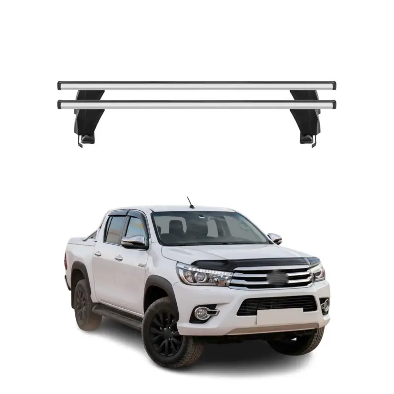 Expressversand Menabo Dachträger Grundtäger für Toyota Hilux 2011-2015 50kg Alu Silber 2 tlg