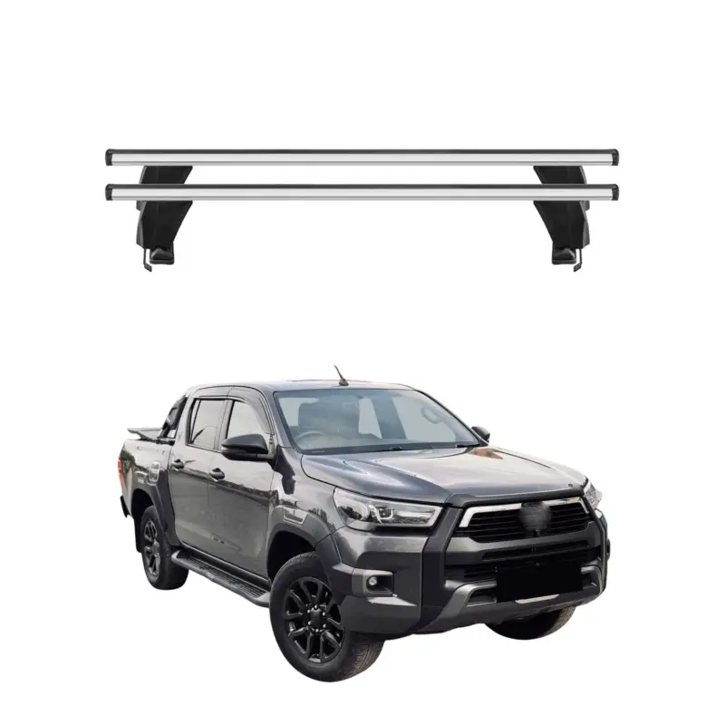 Menabo Dachträger Grundtäger für Toyota Hilux 2015-2026 50kg Alu Silber 2 tlg Versand Am Gleichen Tag