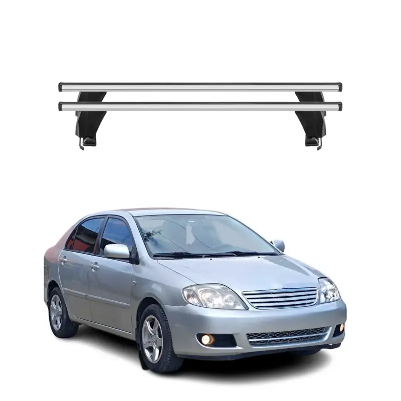 Versand Am Gleichen Tag Menabo Dachträger für Toyota Corolla E12 Limo 2002-2019 50kg Alu Silber 2x
