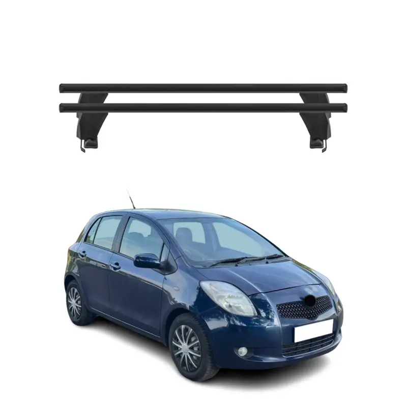 Menabo Dachträger Grundtäger für Toyota Yaris 2005-2011 50kg Alu Schwarz 2 tlg Wochenendangebot