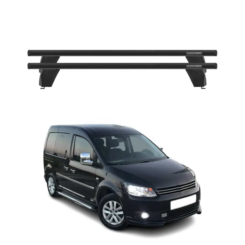 Menabo Dachträger Grundtäger für VW Caddy Life 2010-2015 75kg Alu Schwarz 2 tlg Preisreduziert